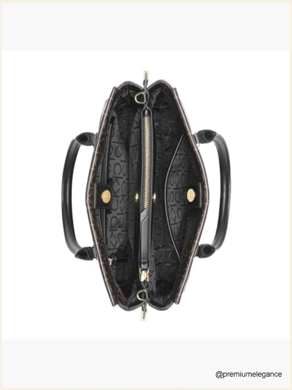 Triple Compartment Satchel with Crossbody Strap